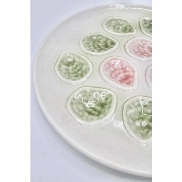 1920s Antique French Faience Oyster Platter For Sale - Image 5 of 10