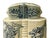 Cream Celadon Porcelain Blue Flower Graphic Cylindrical Container For Sale - Image 11 of 12