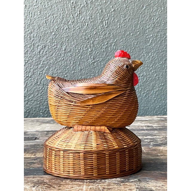 Vintage Shanghai Weave Rooster Music Box For Sale - Image 10 of 15