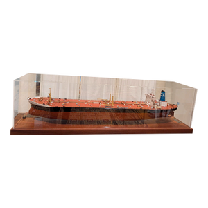 Rare Museum Quality Tanker Ship Model in Display Case Titled "Mv Captain Gregos"