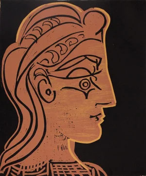 Pablo Picasso, Woman in Profile, Linocut, 1962