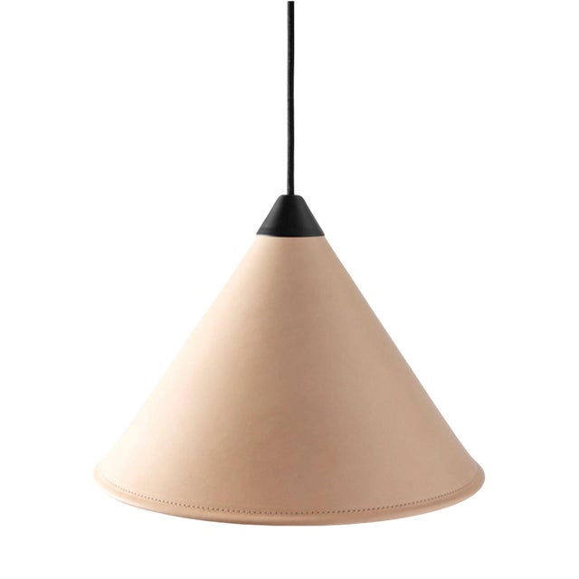 Namibia Leather Cone Lamp by Cuero Design For Sale