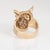 1970s Vintage Owl on Branch Ring 14k Yellow Gold Diamond Emerald Eyes Jewelry Size 6 For Sale In Los Angeles - Image 6 of 7