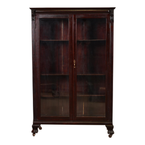 R. J. Horner Style American Empire Carved Mahogany Bookcase With Lion Heads, Circa 1890s