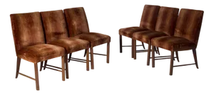Chairs with Original Velvet Fabric by Paolo Buffa, 1950s, Set of 6