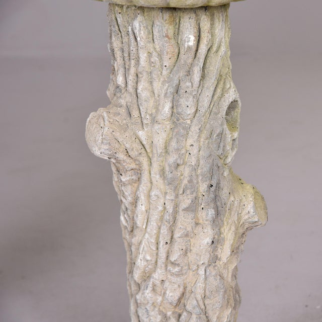 English Stone Faux Tree Trunk Garden Planters - Pair For Sale - Image 12 of 12