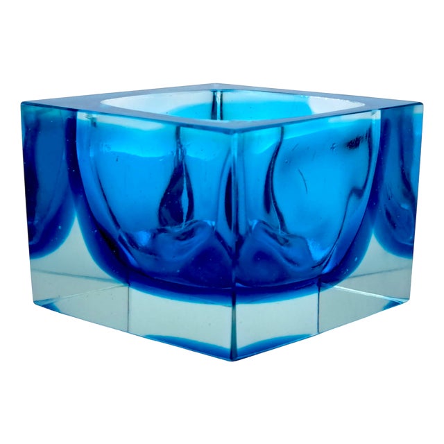 Sommerso Murano Glass Ashtray attributed to Flavio Poli for Seguso, 1970s For Sale