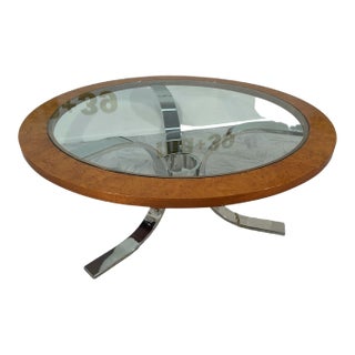 Italian Dada Vintage Ormolu Glass and Steel Table 1950 For Sale