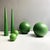 Green plastic props, the set consists of two cones, two large and two small balls. Made in Italy. Good conditions, light...