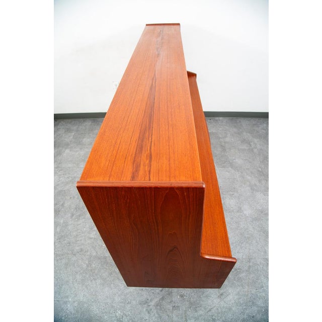Mid Century Danish Modern Credenza Teak Cabinet Tambour Doors Carlo Jensen, Attributed For Sale - Image 4 of 12