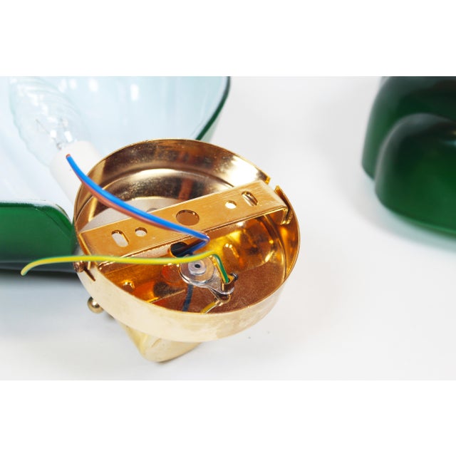 Gold Large Italian Glass and Chrome Wall Lamps, Italy, 1970s, Set of 2 For Sale - Image 8 of 10