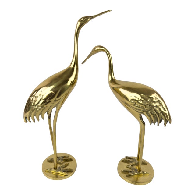 Mid-Century Brass Herons by Gilde Handwerk, 1960s, Set of 2 For Sale