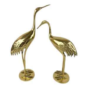 Mid-Century Brass Herons by Gilde Handwerk, 1960s, Set of 2