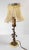 20th Century Italian Floral Tole Ware Style Metal Boudoir Table Lamp With Distressed Shade For Sale - Image 4 of 12