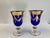 Italian Vintage Horchow 24Kt Gold Cobalt Blue Crystal Wine/Water Glass Goblets - Set of 4 For Sale - Image 3 of 12