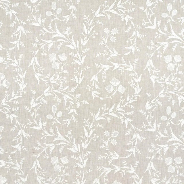 Sample - Schumacher Fiorentina Embroidered Sheer Fabric in Oat For Sale