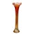 Glass Mid-Century Large Marigold Orange Iridescent Carnival Art Glass Swung Vase For Sale - Image 7 of 7