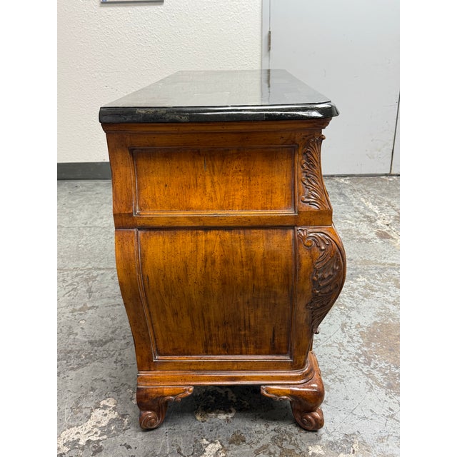 Late 20th Century French Provincial Faux Stone Bombe Chest, Late 20th Century For Sale - Image 5 of 12
