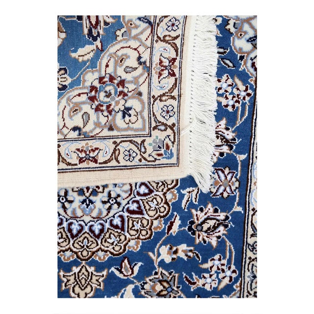 Pasargad Persian Nain Silk & Wool Rug For Sale - Image 4 of 4