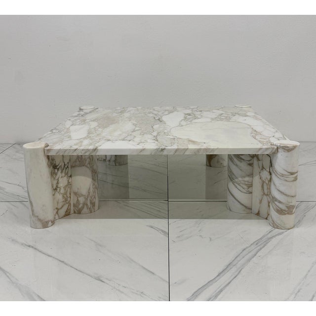 White Gae Aulenti Jumbo Coffee Table, Arabescato Marble, Knoll, 1960's For Sale - Image 8 of 9