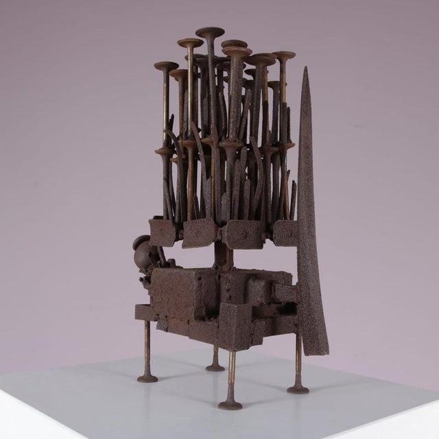 Brutalist Brutalist Metal Artwork from Frans De Boer Lichtveld, 1970s For Sale - Image 3 of 15