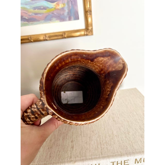 Early 20th Century Vintage Govancroft Brown Rope Scottish Ceramic Pitcher For Sale - Image 5 of 6