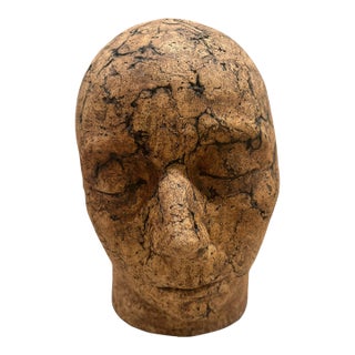 Late 20th Century Large Contemporary Studio Ceramic Sculptural Head Bust For Sale
