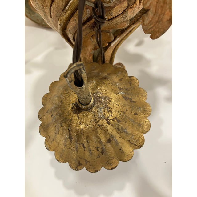 1970s Italian Painted Wood Chandelier For Sale - Image 4 of 9