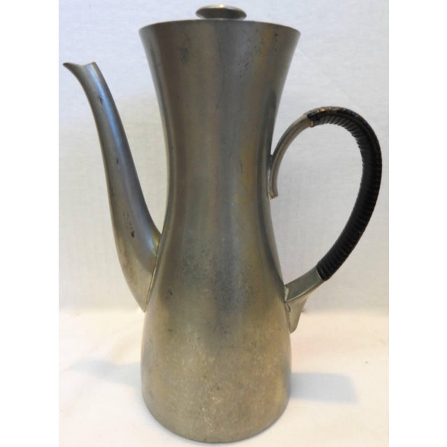 Mid-Century Modern Midcentury Royal Holland Four-Piece Pewter Tea Coffee Set For Sale - Image 3 of 9