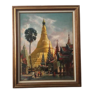 U Thein Nyunt Temple Painting, Framed