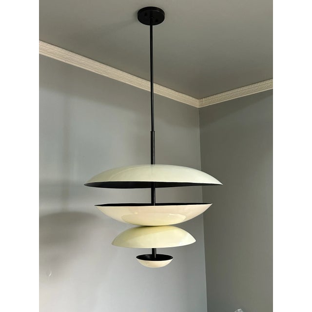 Contemporary Custom Brass Chandelier Light - Handcrafted Home Decor Light Fixture For Sale - Image 6 of 6