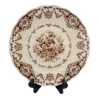 Early 20th Century Nikko “Double Phoenix” Brown Transferware Plate, Japan For Sale