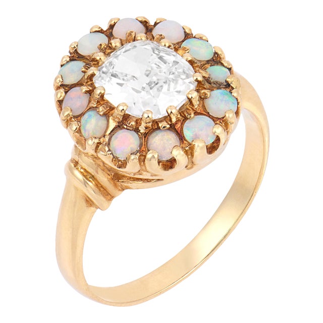 19th Century Victorian Gia 1.04 Carat Old Mine Cut Diamond 9k Yellow Gold Ring, Size 6.5 For Sale