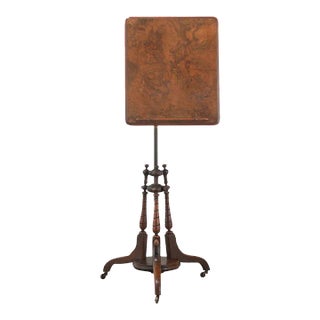 19th Century English Burl Walnut Sheet Music Stand For Sale