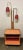 Vintage walnut drinks bar cocktail liquor cabinet with lamp stand from the 1960s. Original condition with 2 lights.