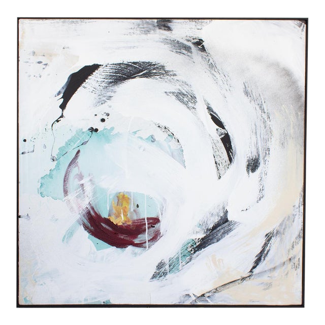 White Tree Kimono” Abstract Acrylic and Enamel on Canvas Painting by Martha Kaplan For Sale