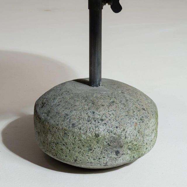 Modern 21st Century Poland Deep Charcoal Grey Round Stone-Base Side Table For Sale - Image 3 of 10