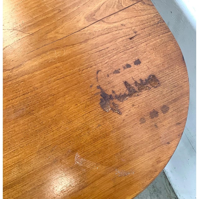 Antique Style American Drop-Leaf Table — Spool-Turned Legs, Brass Casters, Warm Hardwood Top For Sale - Image 9 of 12