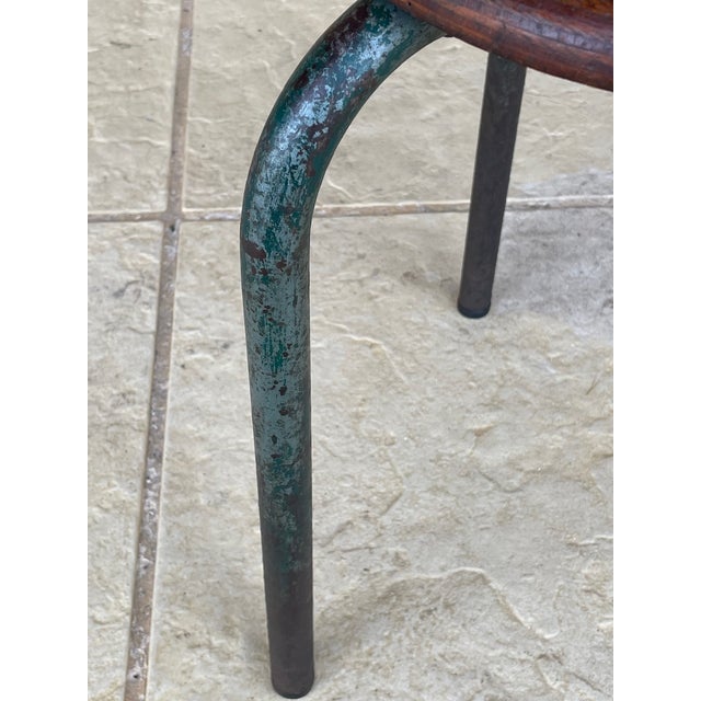 Vintage Tripod Stool in the style of Jean Prouvé, 1940s For Sale - Image 10 of 18