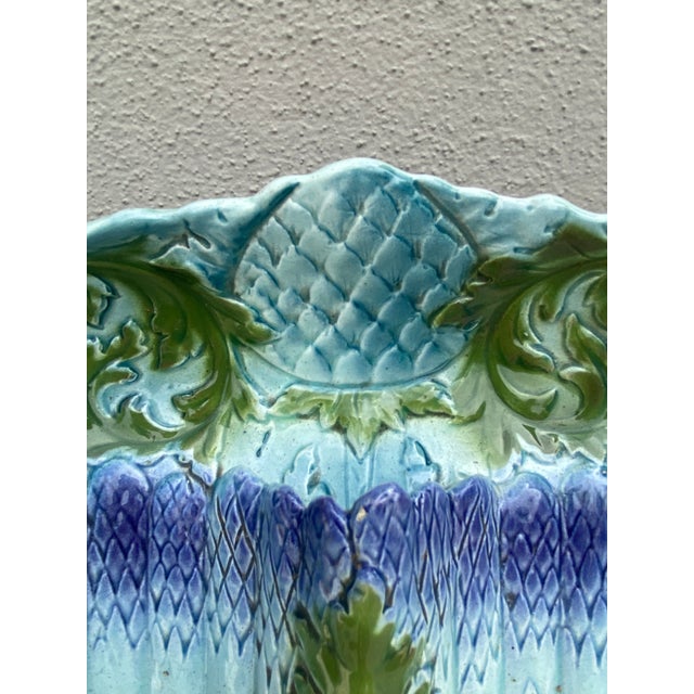 French 19th Century Large French Asparagus Platter Saint Amand For Sale - Image 3 of 8