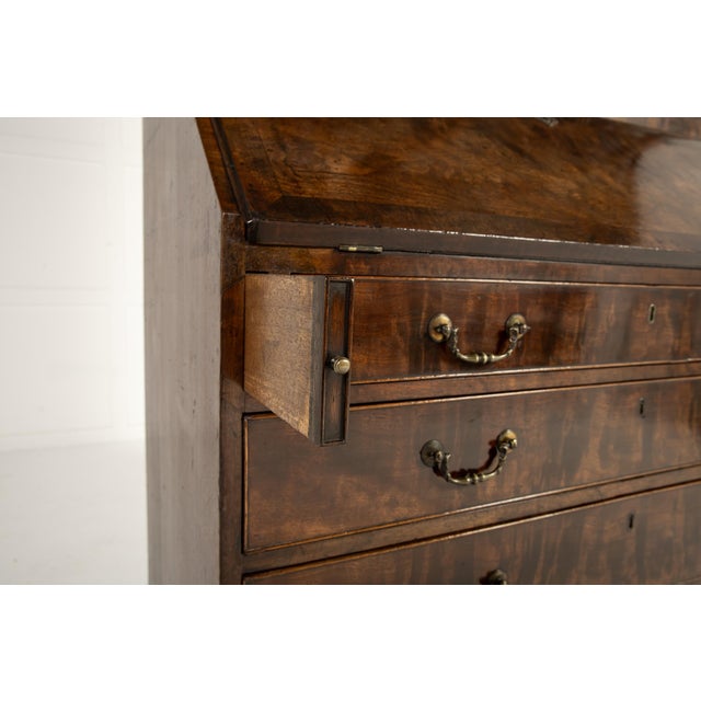 Wood Antique English Mahogany Secretaire, 1700s For Sale - Image 7 of 15