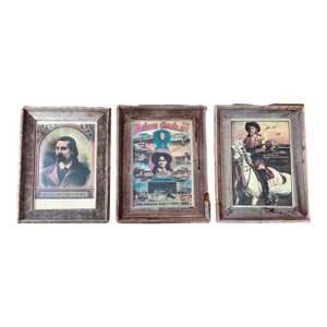 Vintage Set of 3 Wild West Framed Posters