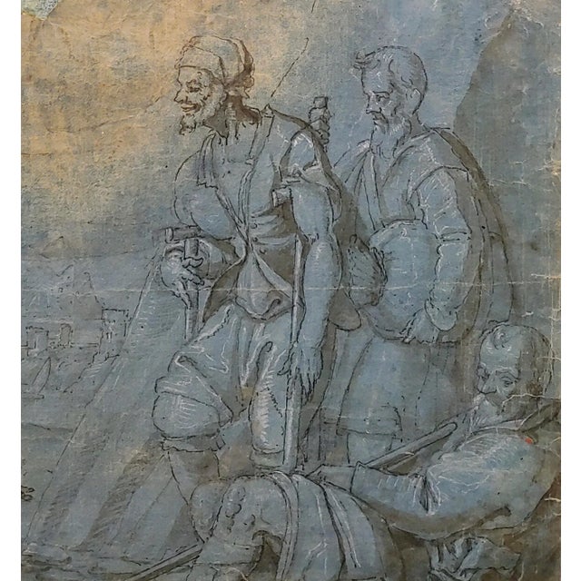 16th Century 16th Century Dutch Old Master Drawing -Bishop Blessing Cripple & Disabled Men For Sale - Image 5 of 9