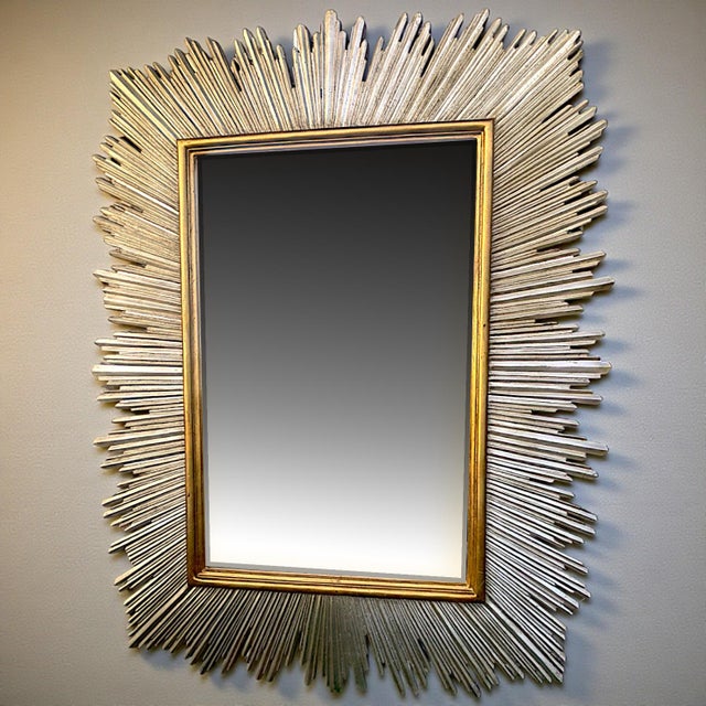 1980s Monumental Maitland-Smith Art Deco–Inspired Gilt Sunburst Mirror 88" X 69" For Sale - Image 11 of 16