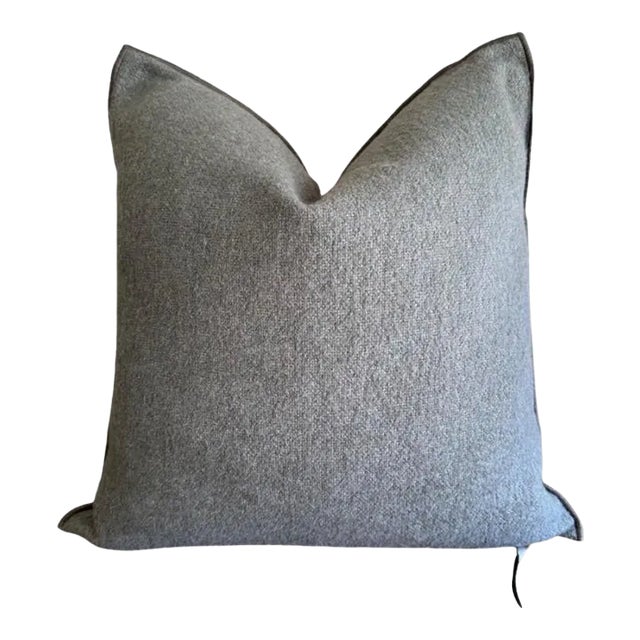 Bouclette French Wool Accent Pillow With Down Insert For Sale