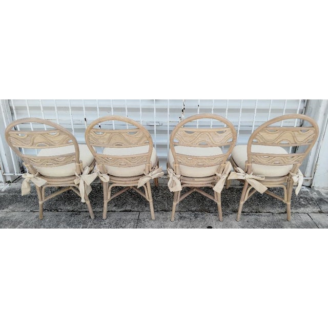 Platt Collections Rattan Chairs With Wave Patterned Backs Set of 6