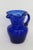 Mid-Century Modern Mid 20th Century Hand Blown Art Glass Mini Pitcher Small Creamer Cobalt Blue Swirl Pattern For Sale - Image 3 of 15