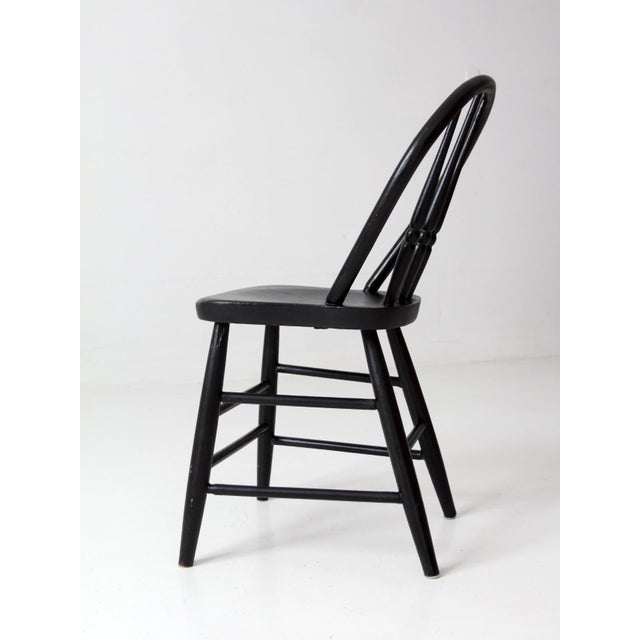 Vintage Black Painted Windsor Spindle Back Chair For Sale - Image 4 of 14