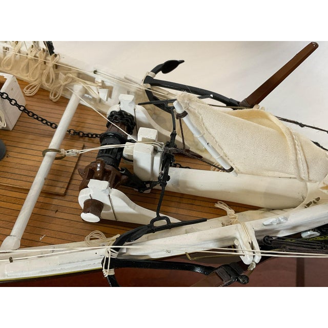 Wood Fishing Schooner Model of "Mystic" For Sale - Image 7 of 12