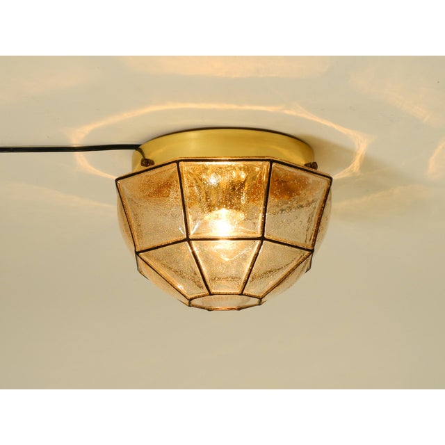 Black Vintage Glass Ceiling Lamp in Octagon Shape from Limburg, 1970s For Sale - Image 8 of 18